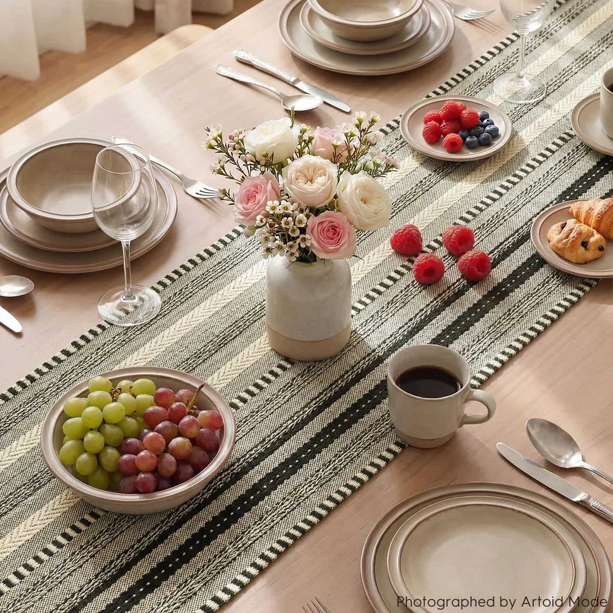 Artoid Mode Runner da tavola in macramè nero, 30 x 183 cm, decorazione per la cucina, per il compleanno, per le vacanze, per le feste