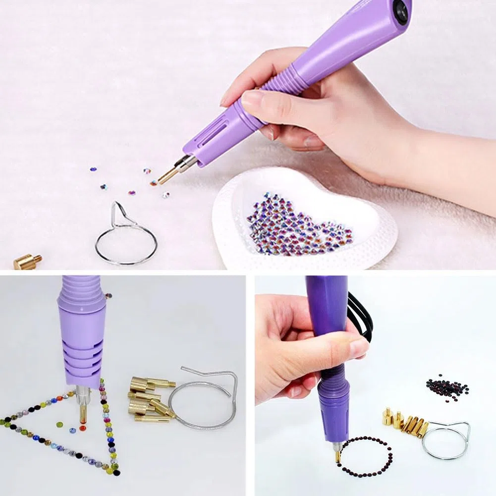 Hot Fix Applicatore Di Strass, Applicatore Hot Fix, Applicatore Strass, Strumento Pietre Hot Fix, con 7 Punte