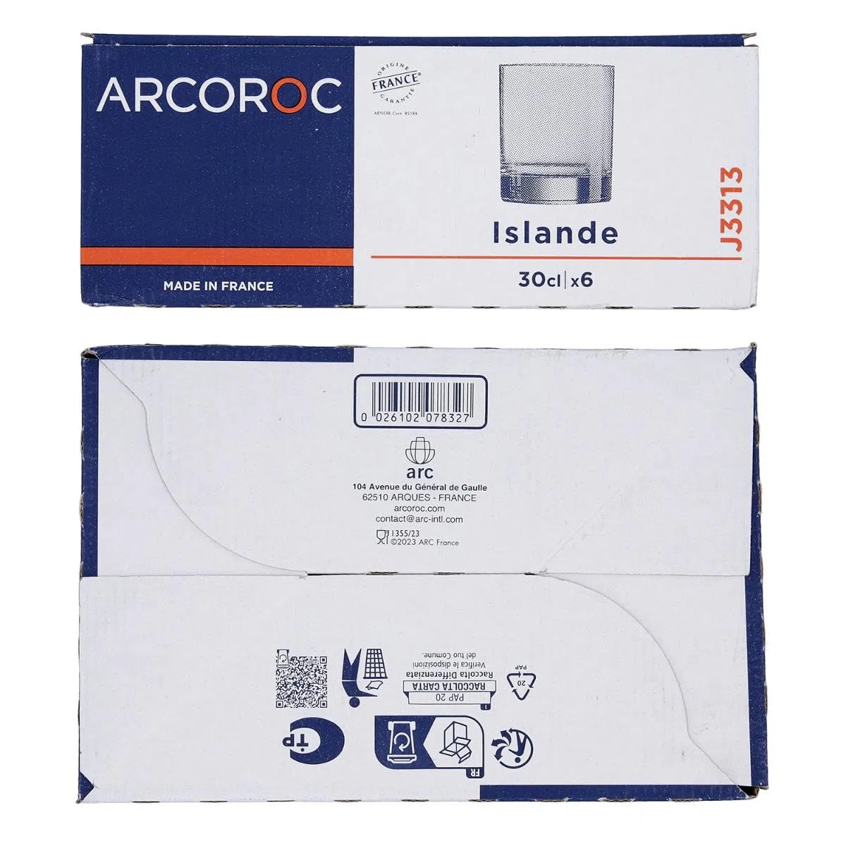Arcoroc, Set di 6 Bicchieri da 30 cl Islande Old Fashioned