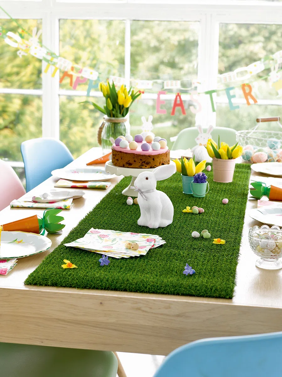 Talking Tables Mix & Match - Tovaglia di erba artificiale, Verde, 1.5 m x 40 cm