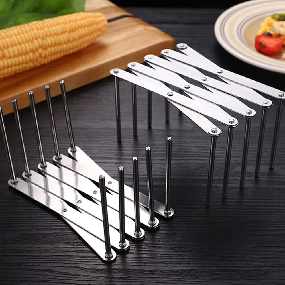 Supporto per coperchio a costine, 2 pezzi, in acciaio inox, lunghezza regolabile, supporto per coperchio multifunzione, per cucina e barbecue