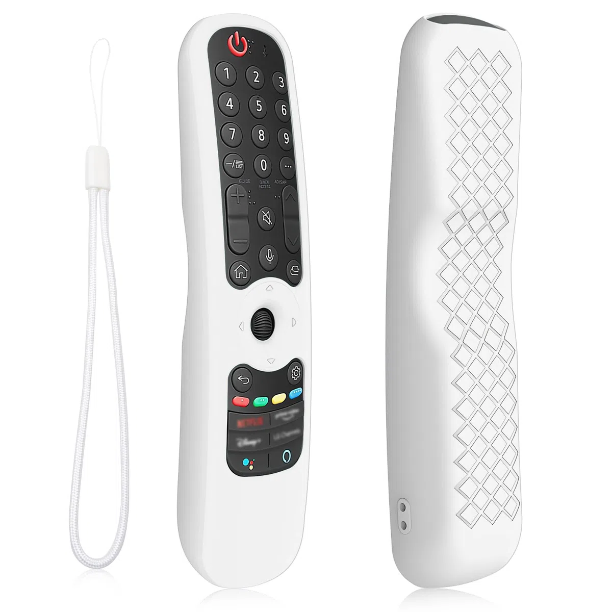 Custodia in Silicone Compatibile con Telecomando LG AN-MR21GA AN-MR21GC MR22GA MR22GN MR23GA MR24GA, Guscio Protettiva Remote Control per LG, Cover Telecomando per LG Magic 2021/2022/2023/2024 Bianco