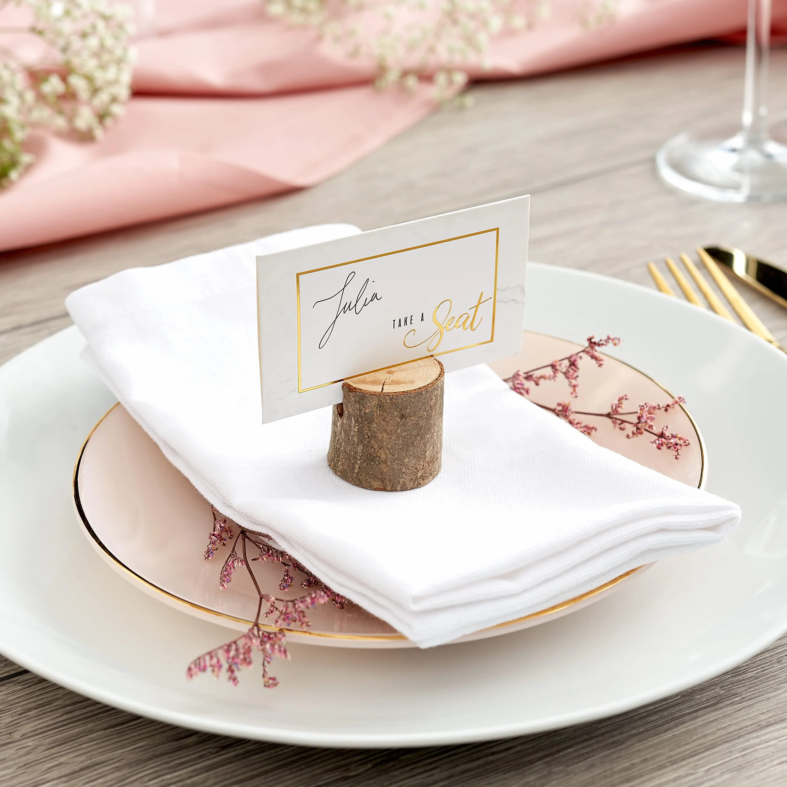 THE TWIDDLERS 50 Segnaposto in Legno di Pino per Matrimonio, 3 cm