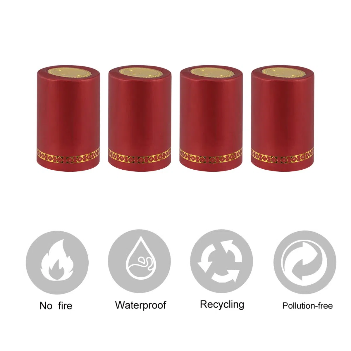 Cabilock Cappucci Termoretraibili Per Bottiglie Di Vino Rosso 33Mm Film Sigillante Per Uso Con Soffiatore Di Calore Accessori Per Bar E Cantine 100 Pezzi