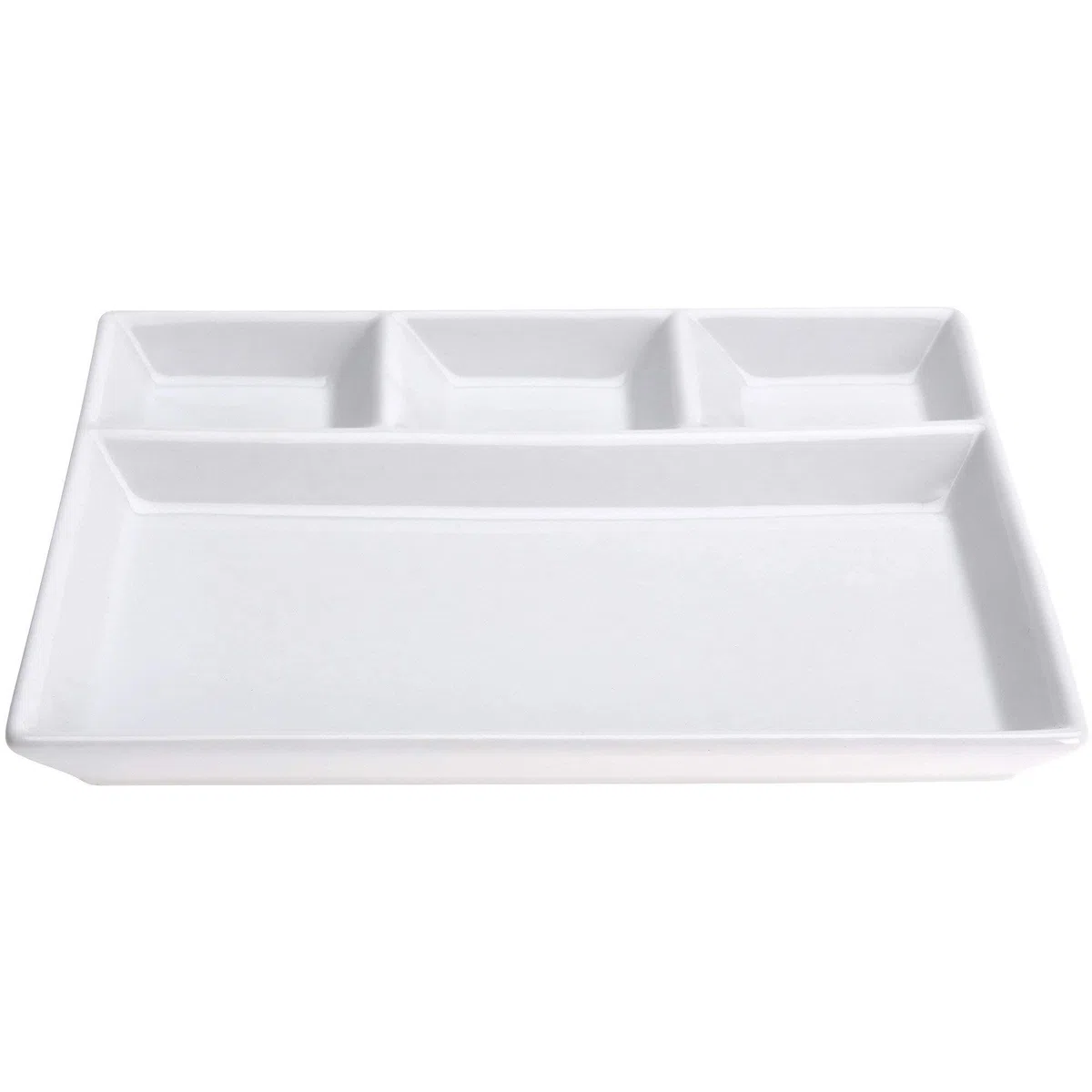 Piatto da portata in ceramica bianca a 4 scomparti in ceramica