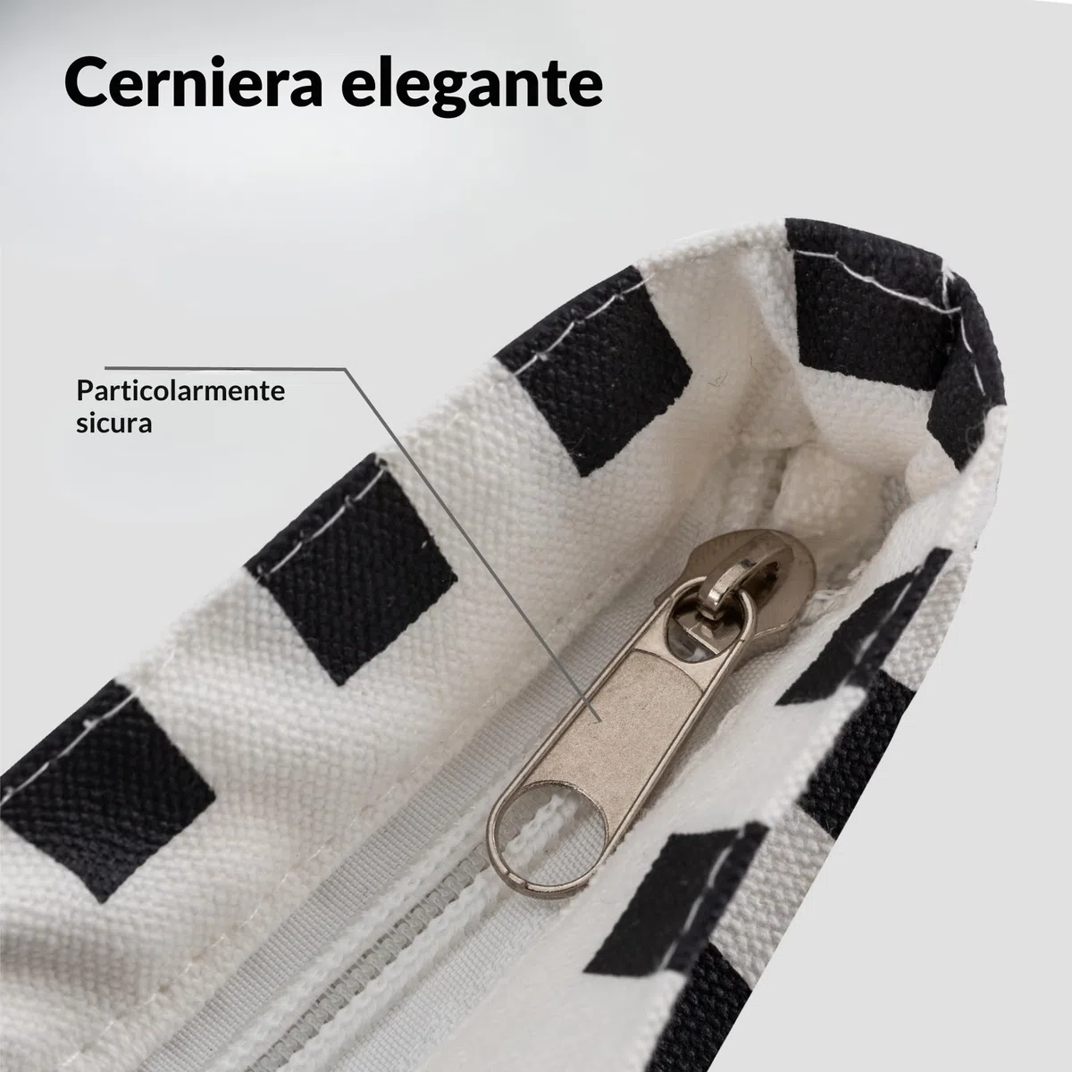 Tote bag - Borsa tela elegante con Cerniera e Tasca Interna - Shopper bag donna cotone - borsa stoffa aesthetic - shopping bag donna