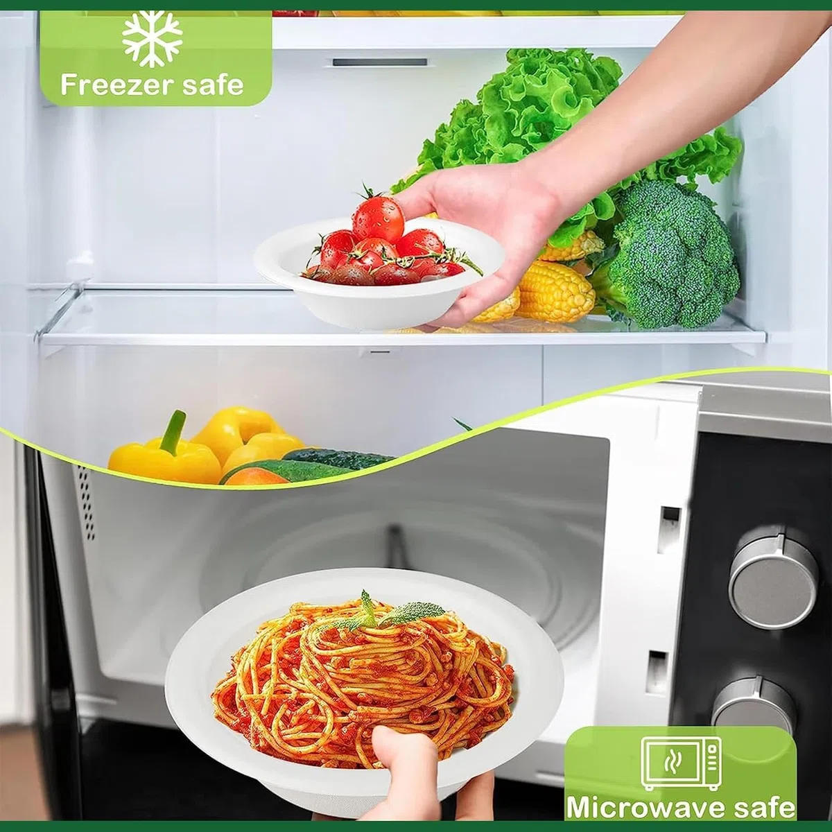 100 Pezzi Ciotole di Carta Usa e Getta, Marrone,Ciotole Monouso Bio 220 ml, Rotonde,Resistenti al Freddo e al Calore,100% Biodegradabile, Rigide in Bagassa per Insalata Picnic, Barbecue, Feste