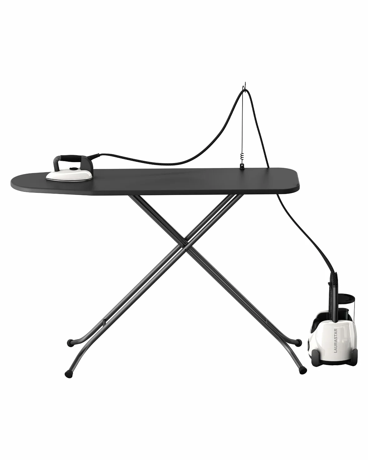 Laurastar Lift Pure White, Ferro da Stiro con Caldaia 3in1, Stira, Elimina le Pieghe e Igienizza i Tessuti, Vapore Igienico, Design, Serbatoio Rimovibile dell’Acqua, Stirare Verticale, Bianco