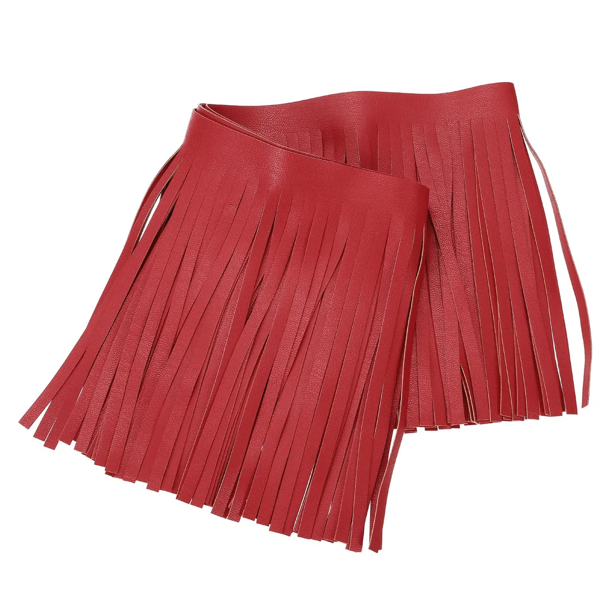 sourcing map Nastro con frange in pelle PU, larghezza 15 cm, doppio lato, per fai da te, artigianato, cucito, abbigliamento, borse, abbellimento, decorazione, rosso