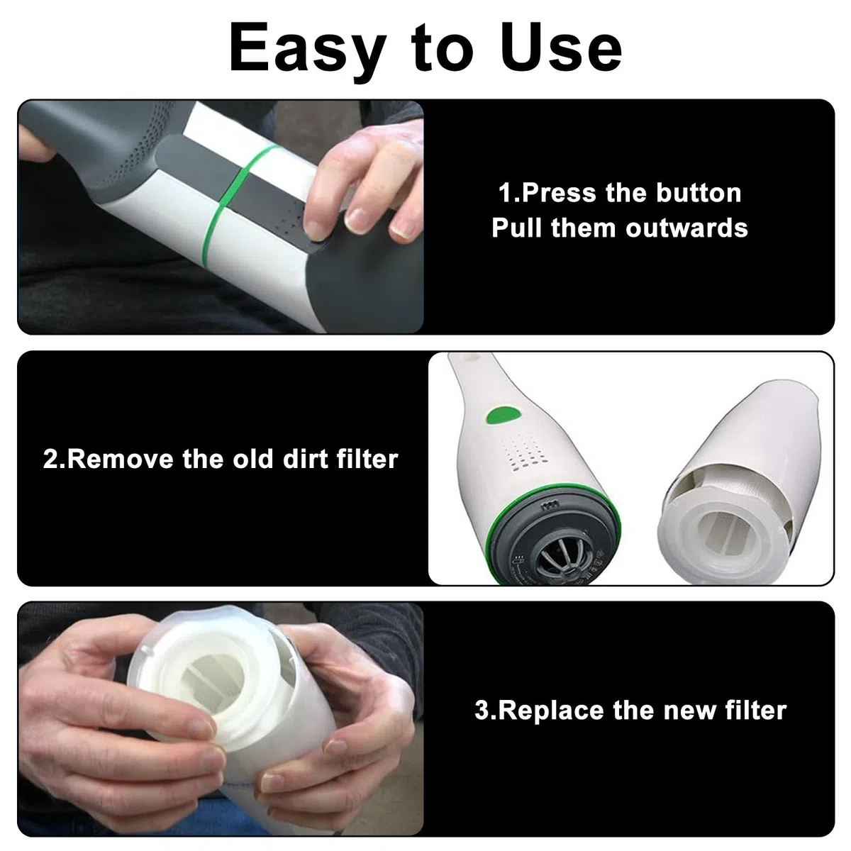 6 Pcs Filtri di Ricambio Compatibili con Vorwerk Kobold VC100, con 1 Spazzola, Filtro Antipolvere per Aspirapolvere a Batteria Compatibile con Aspirapolvere Portatile VC 100