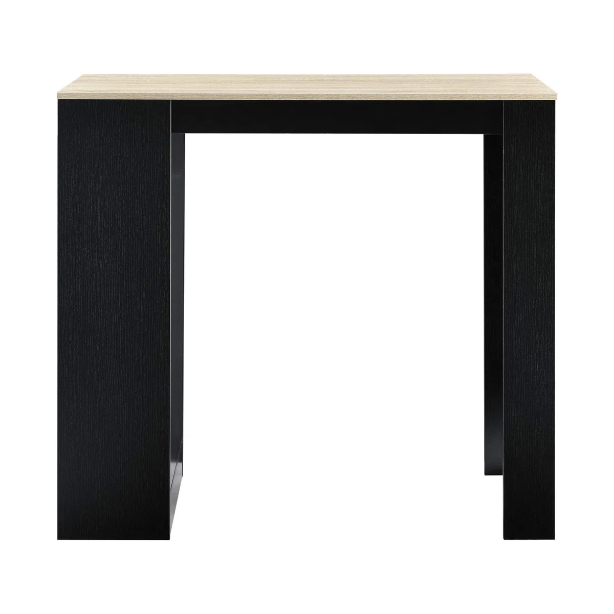 [en.casa] Tavolo Alto da Bar con 3 Scomparti Aperti Bancone da Lounge Caffè Bistrot con Ripiani Laterali Penisola Cucina Stretta 110x50x103 cm - Nero/Effetto Rovere