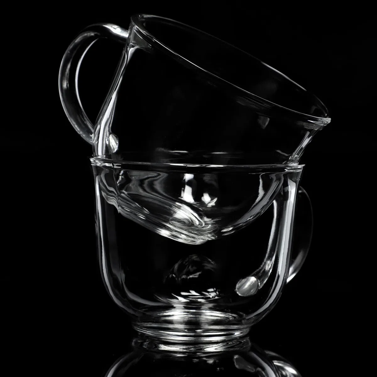 KADAX Bicchieri da tè con manico, set di tazze in vetro da 480ml, bicchieri da caffè lavabili in lavastoviglie, per bevande calde e fredde, tazze da caffè, bicchieri per succhi, tazze in vetro (480ml
