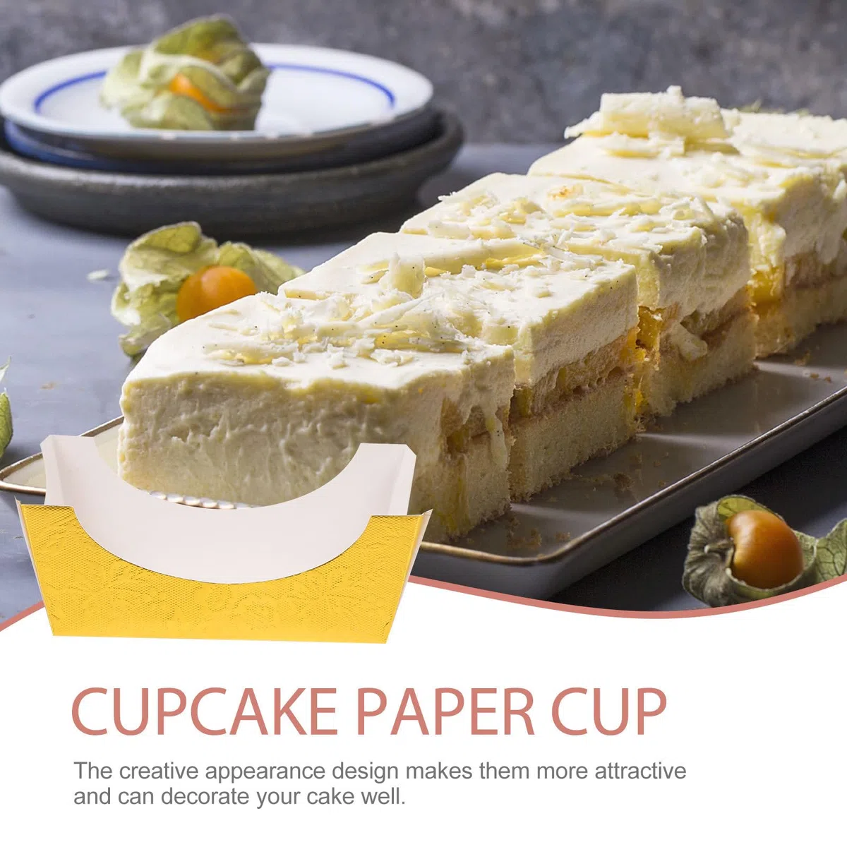 100 Pirottini Quadrati per Torte in Carta Oro, 100 Pezzi Resistente ad Alte Temperature e Non Deformabile, per Muffin, Cupcake e Feste