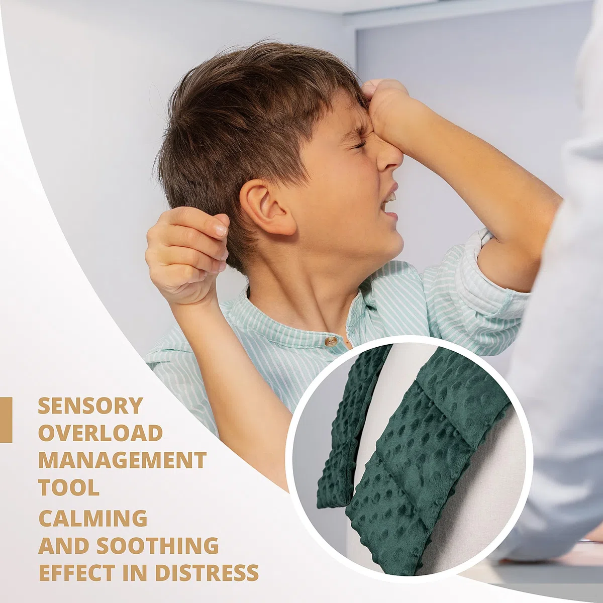 Coperta Ponderata per Spalle e Collo 2 kg - per Bambini e Adulti - Riduzione Dello Stress Autismo ADHD - Minky Argento