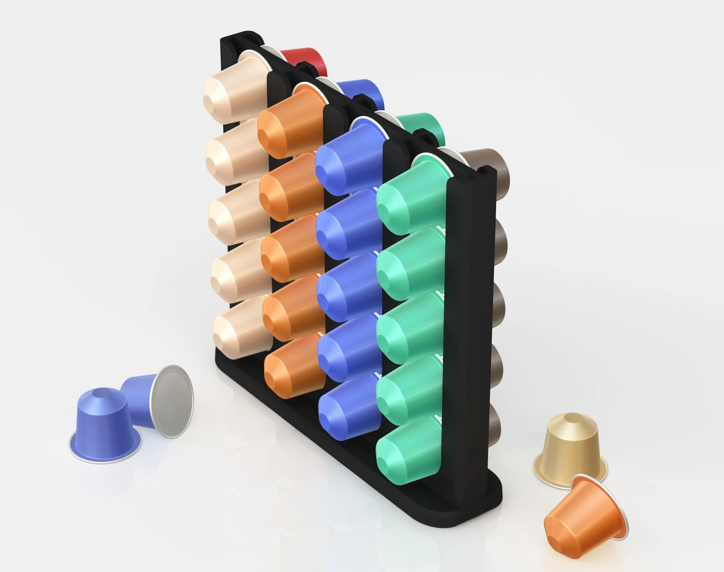 NewGround Designs Portacapsule per Nespresso (40 capsule) - Dispenser di capsule, supporto per capsule, supporto per capsule