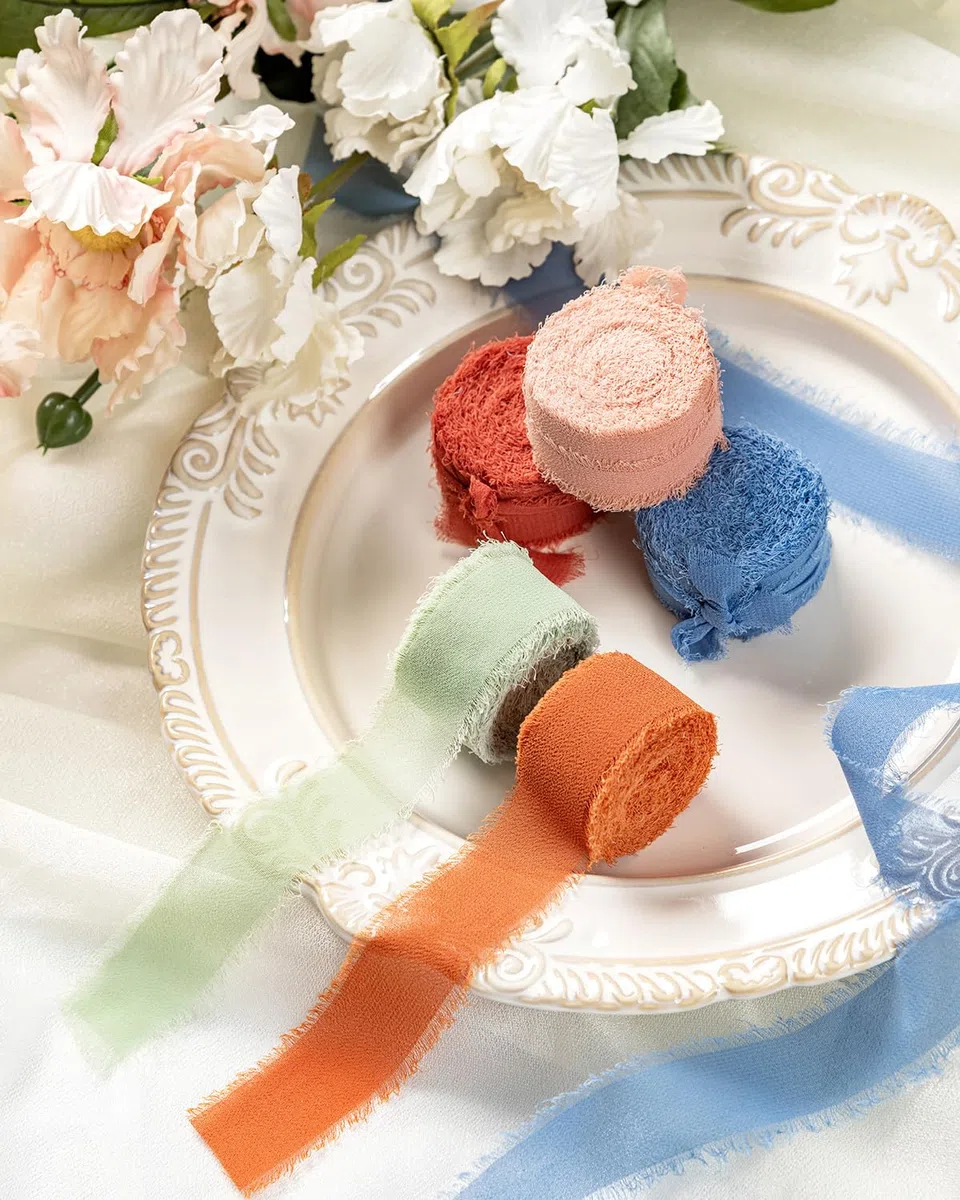 MORSUNBELA 3 Rotoli Nastro Chiffon Regalo Decorazioni Nastro Largo per Natale Compleanno Matrimoni San Valentino Confezioni Regalo 2,5 cm x 6,4 m Blu