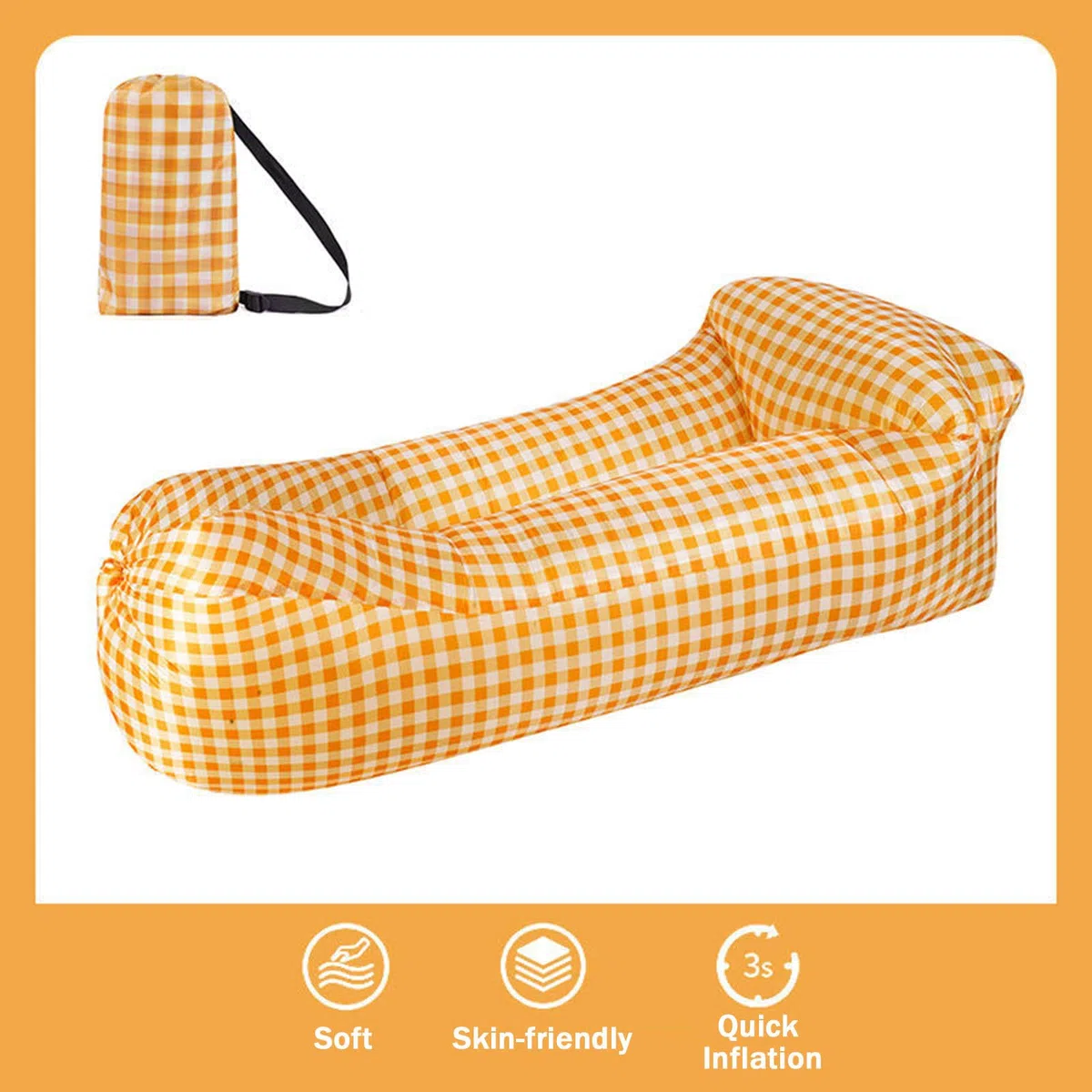 Hiseng Divano Gonfiabile da Esterno Interni Divano Aria Gonfiabile Portatile Impermeabile Divano Gonfiabile con Pacchetto Portatile per Campeggio Viaggi Spiaggia Piscina Colorato
