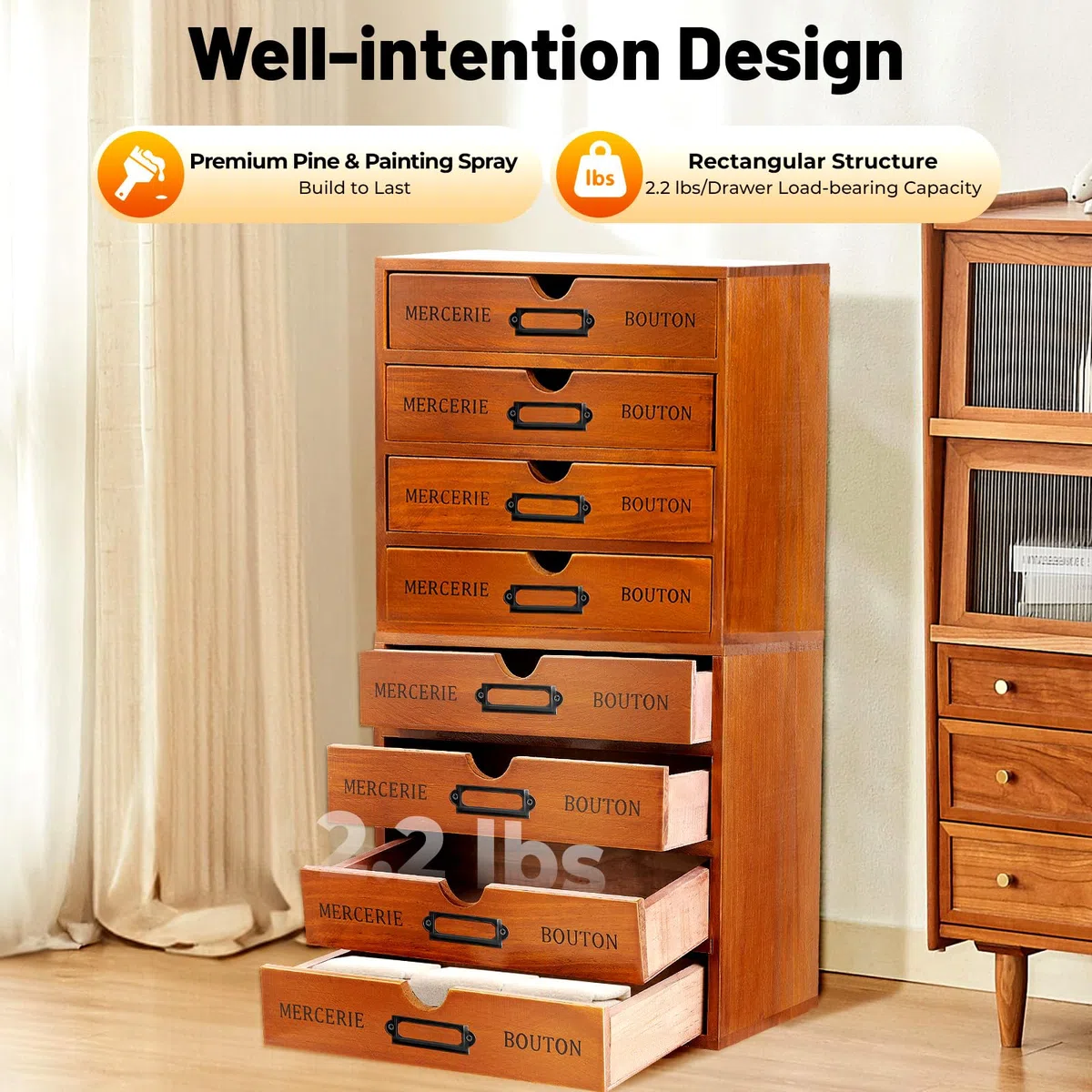 Organizer per cassetti, organizer in legno, set da 4 pezzi, 16 cassetti, contenitore per cassetti, impilabile, salvaspazio, per cosmetici, gioielli, documenti