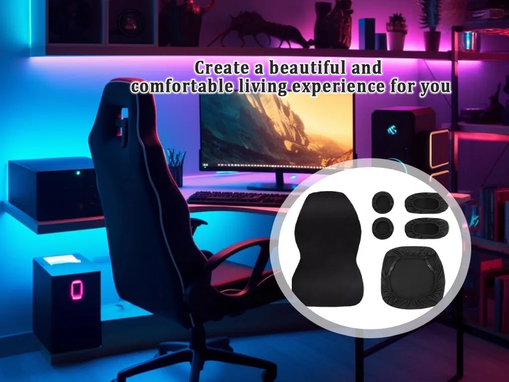 Rivestimento per Sedia da Gioco, 6 Pezzi Coprisedia da Gaming Elasticizzata, Copertura per Sedia da Gaming, Copri Sedia Gaming, Copertura per Sedia da Gaming, per Sedia Gaming, Sedie da Ufficio
