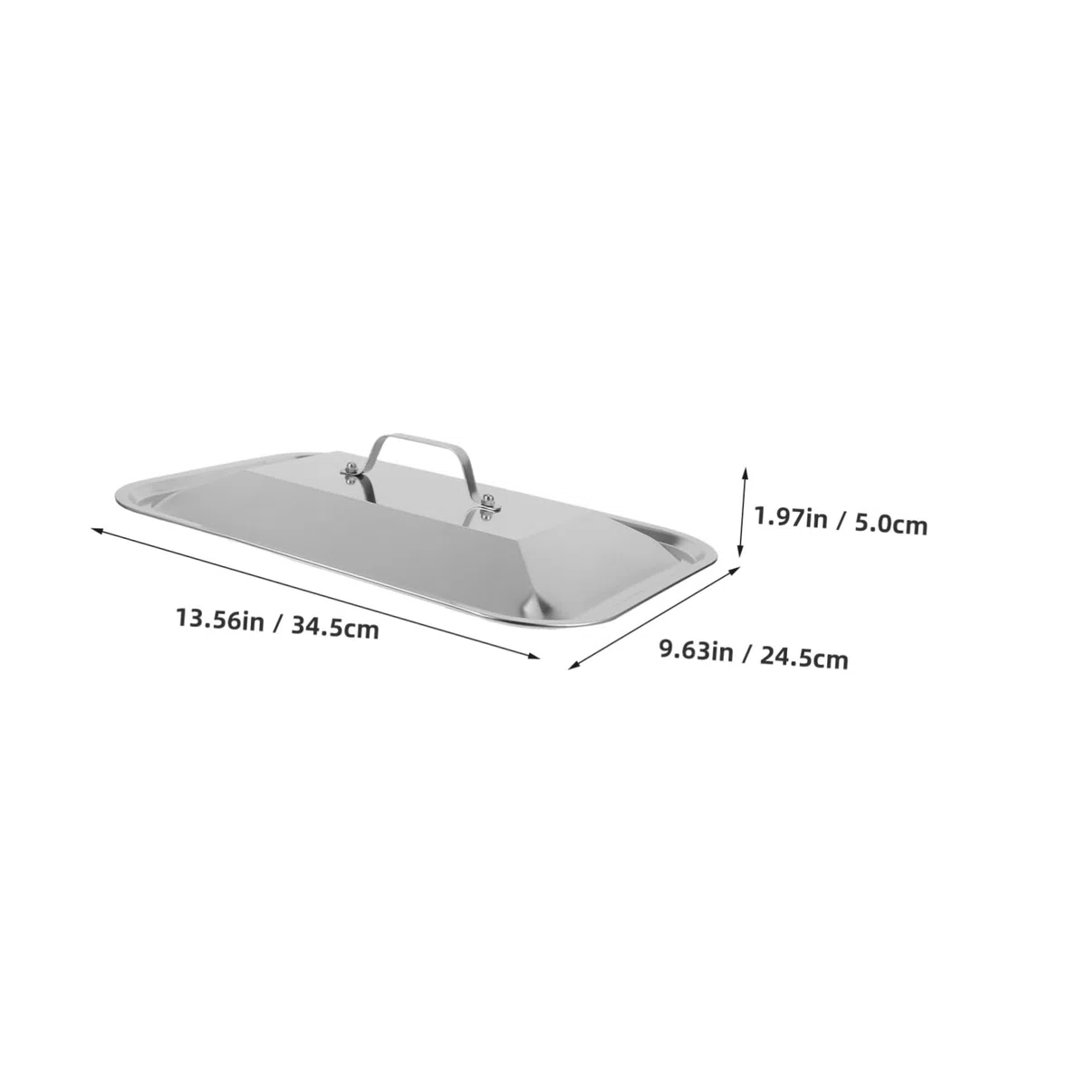 Alipis Coperchio Rettangolare in Acciaio Inox Per Teglia Da Pesce 13.58X9.65X1.97In Con Manico Antischizzo Ideale Per Barbecue All'Aperto Picnic E Riunioni Familiari