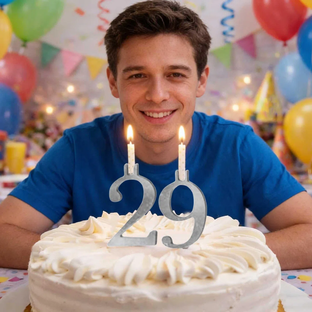 Set di Porta Torta con Candeline Numeriche per Compleanno, Rinnovabile, in Argento 0-9, Decorazioni per Feste di Compleanno e Celebrazioni