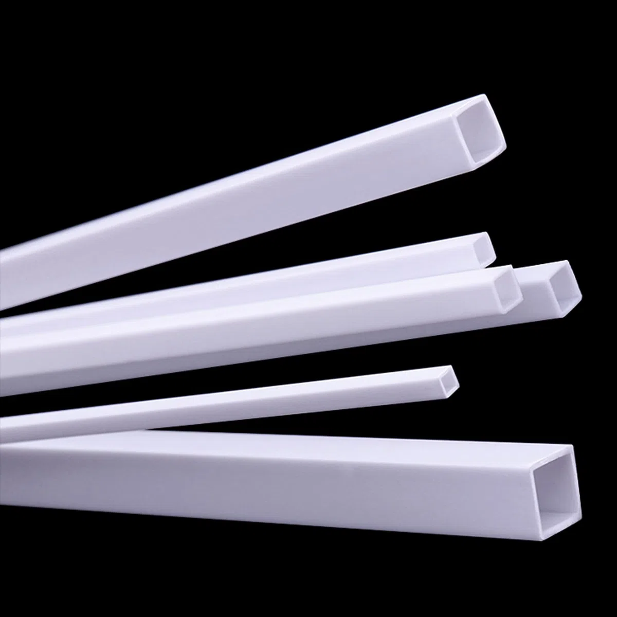 PHasz Tubo Quadrato Cavo in ABS da 20 Pezzi, Lunghezza Laterale 3-10 Mm, Lunghezza 500 Mm Modello in Plastica Adatto per Modello Architettonico,Side Length 5mm