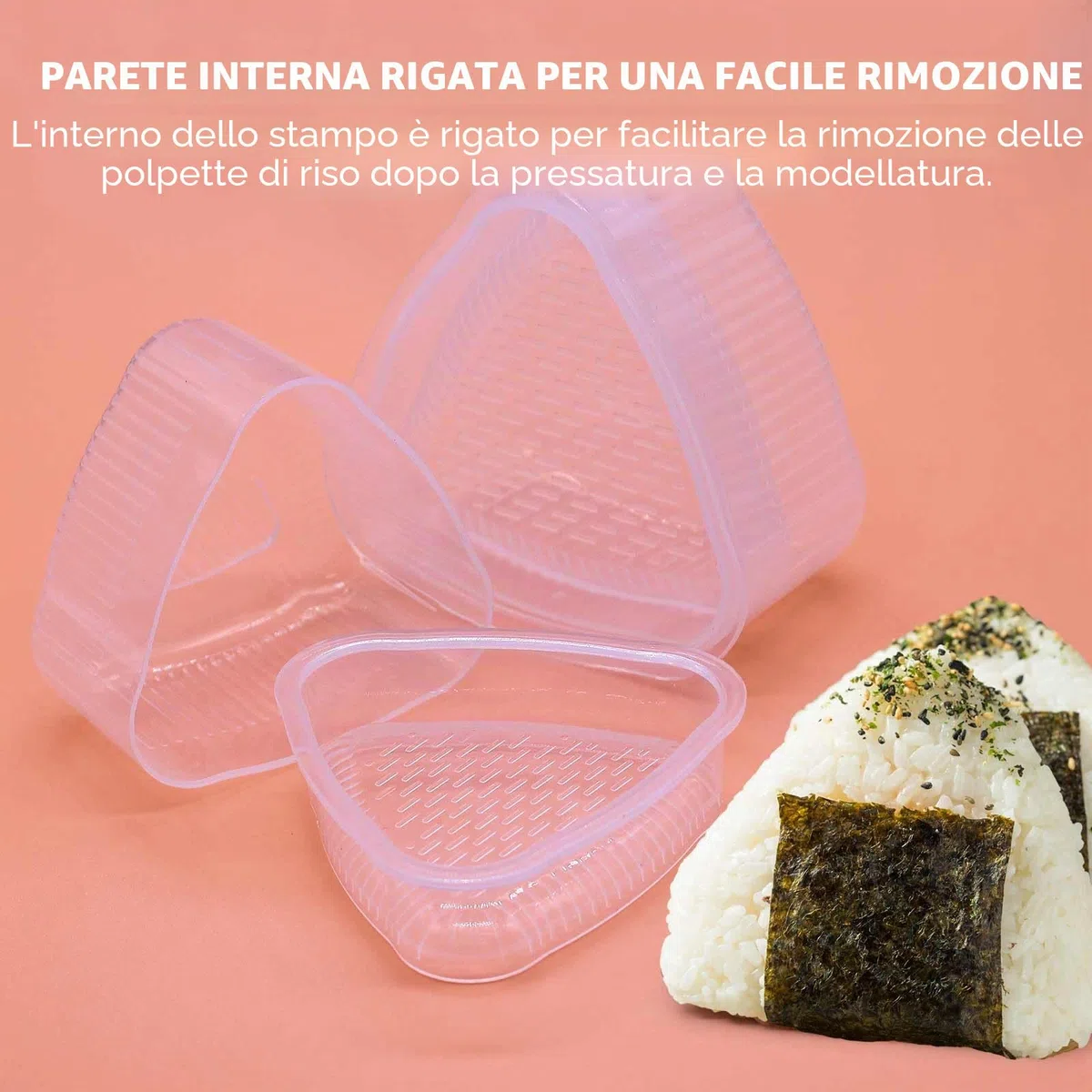 6 Pezzi Stampo Onigiri Triangolo Riutilizzabile con Cucchiaio per Riso per Palline di Riso Sushi Fai Da Te