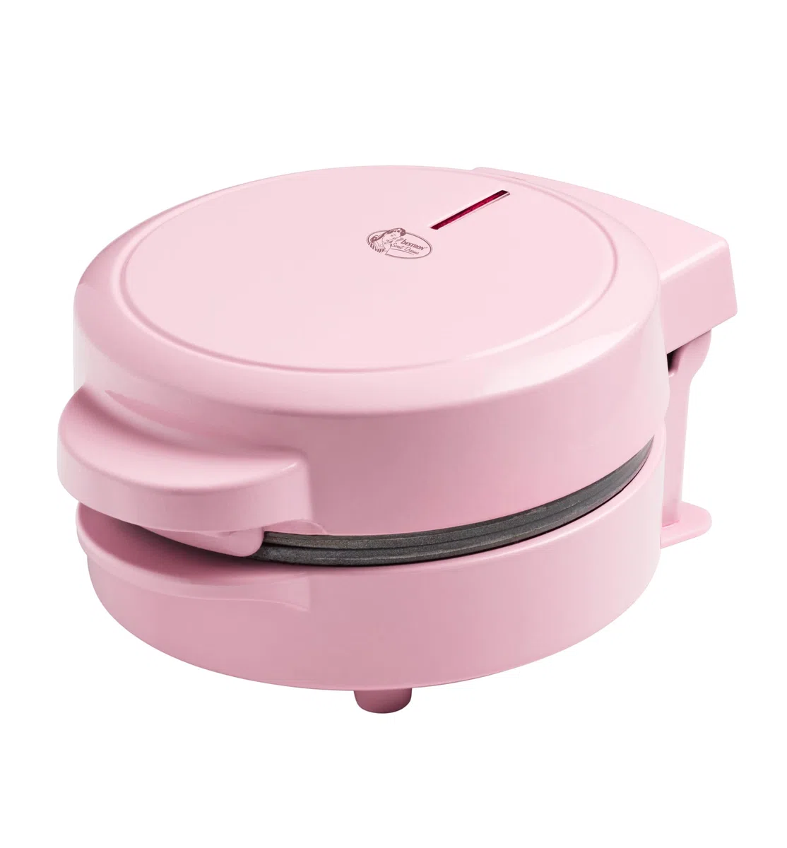 Bestron Waffle Maker, Piastra per waffel mini con motivo a pupazzo di neve, piccola macchina per waffel con rivestimento antiaderente, per compleanni di bambini, Pasqua o Natale, Colore: Rosa