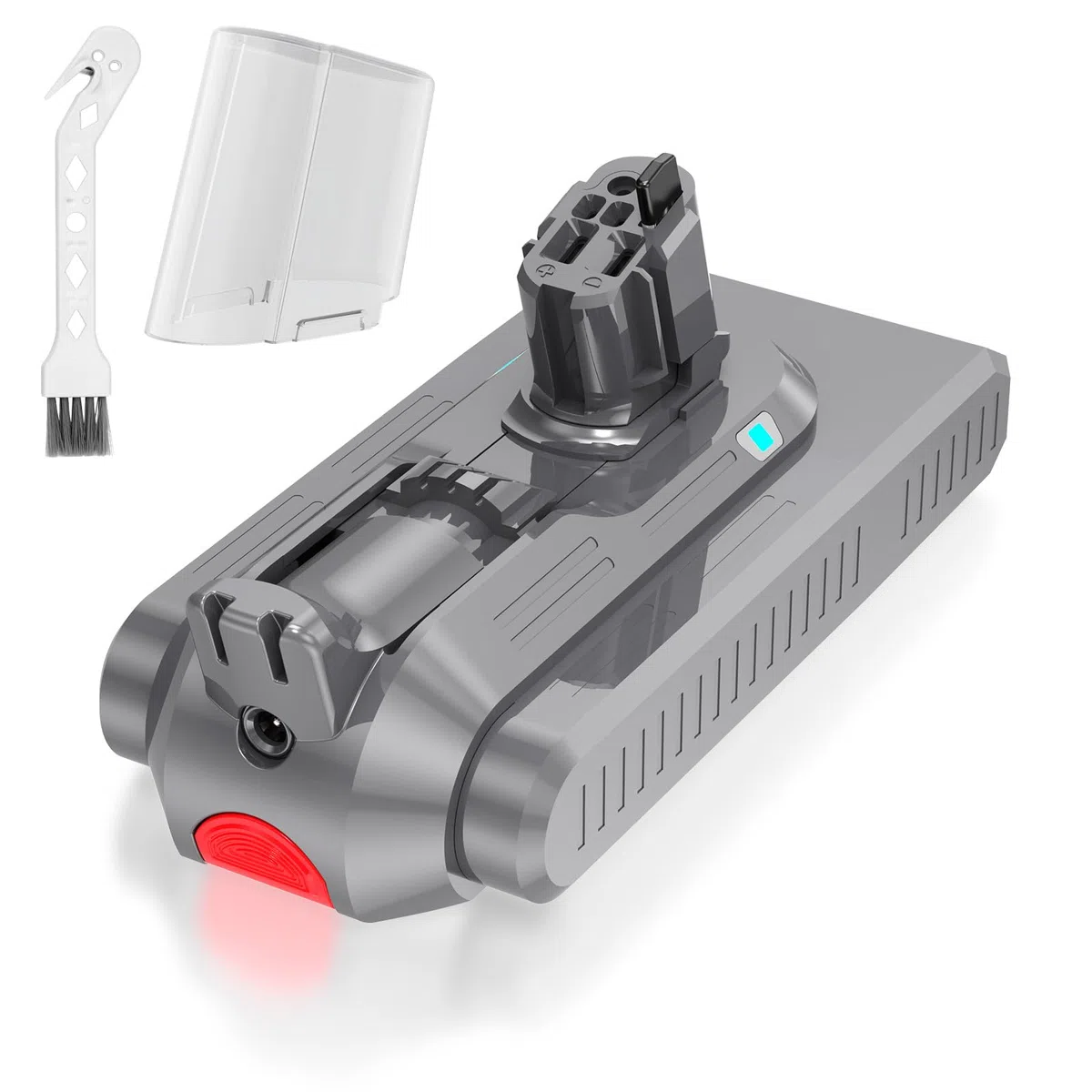 LabTEC V11 Batteria sostitutiva agli ioni di litio da 25,2V 3900mAh per Dyson 11 (Button Type) Absolute Fluffy V15 Detect Aspirapolvere cordless con 1 coperchio + 1 spazzola (Non compatibile con Screw