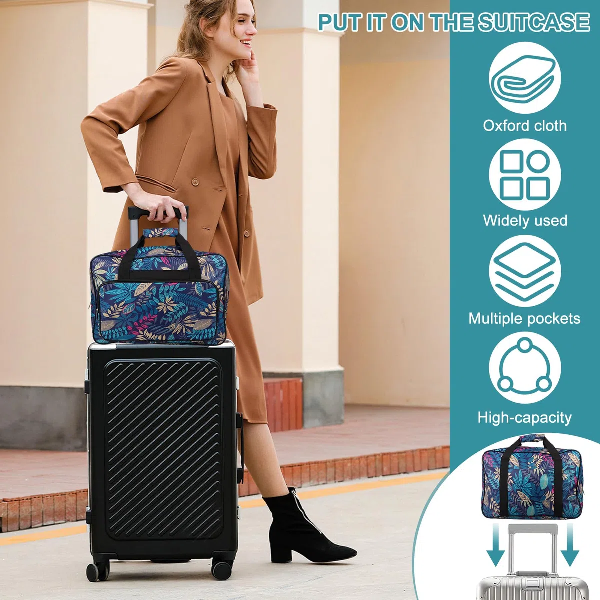 Borsa per macchine da cucire, capacità, 46 x 23 x 32 cm, tessuto Oxford, portatile, tasche multiple, impermeabile, per macchine da cucire, per macchine da cucire, forbici, aghi di misura, borsa