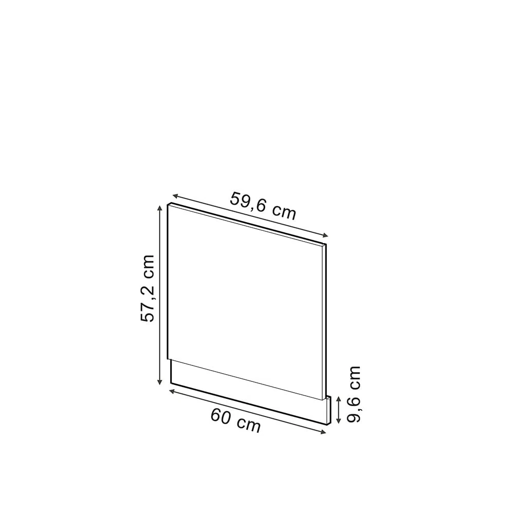 Vicco Pannello frontale R-Line, Nero lucido, 60 cm senza piano di lavoro, per la libera combinazione all'interno di sistemi cucina modulari