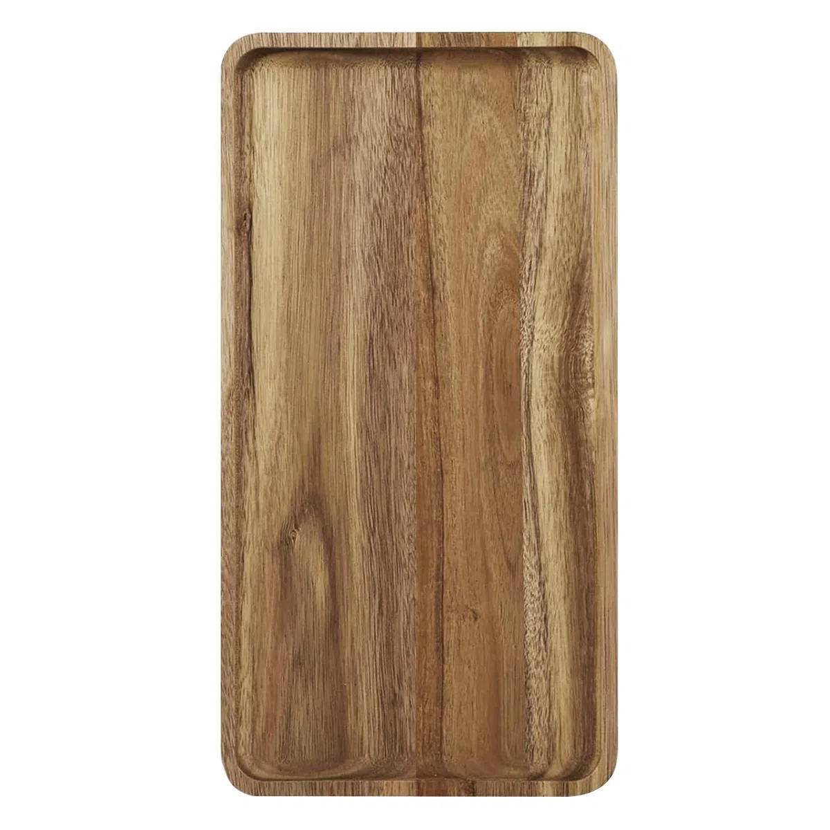 Vassoio da portata in legno di acacia, tagliere rettangolare in legno per servire cibo, frutta e formaggio, 35 x 18 cm, vassoio da dessert in legno (1)