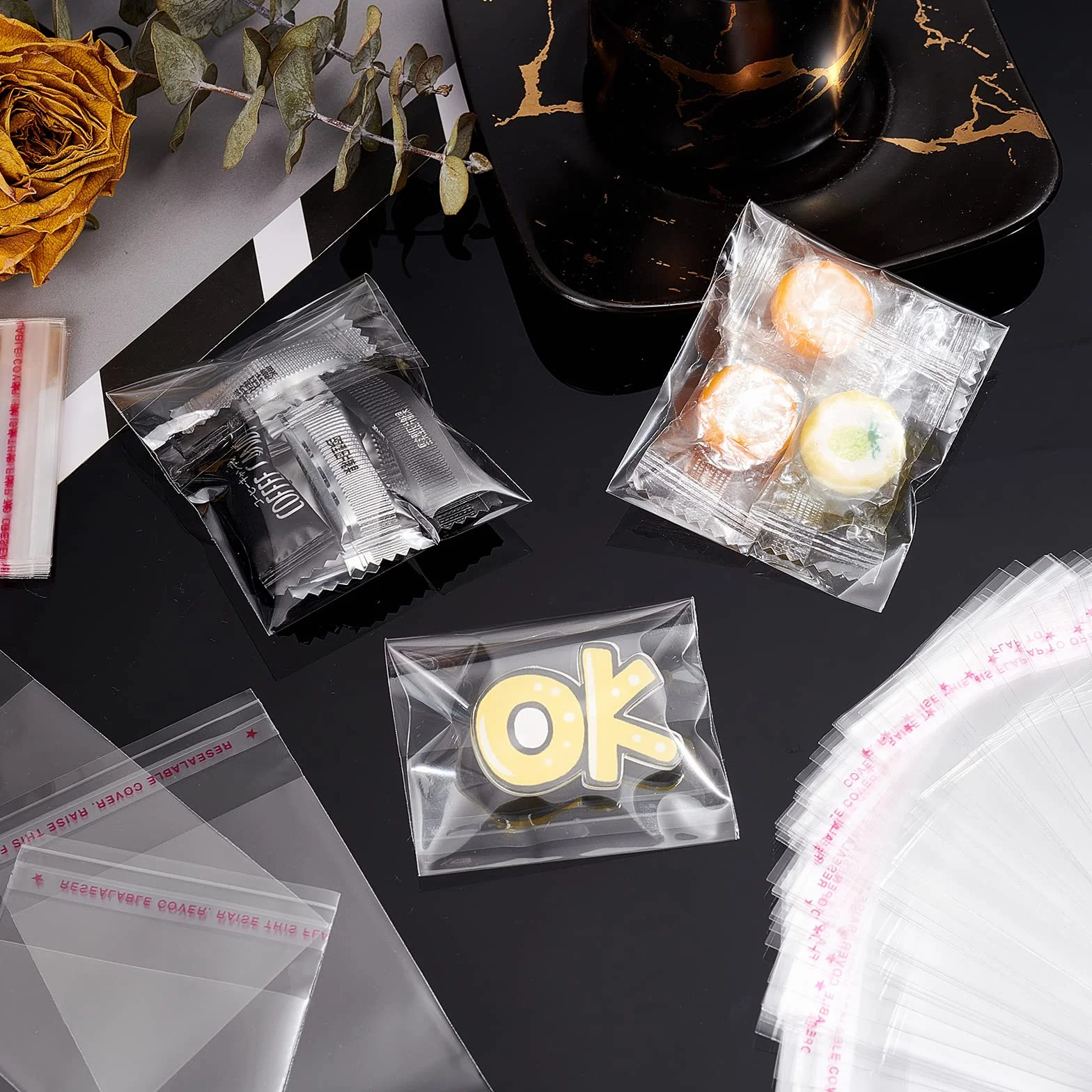 NBEADS 1000PCS plastica Trasparente Bags Grip Peel & Seal Strong Packing autoadesive Sacchetti in, 100 x 60 MM