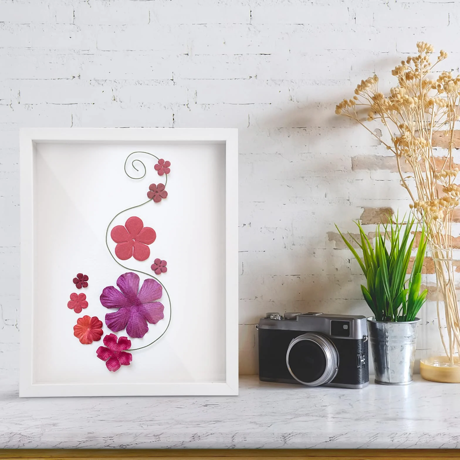 Cornice 3D Profonda per Oggetti, 22 x 27 cm Cornice Portafoto 3D, 3D Ombra Profonda Box con Foglio Acrilico Trasparente, Cornice Contenitore per Souvenir Fiore Medaglia Regali (3CM, Bianco)