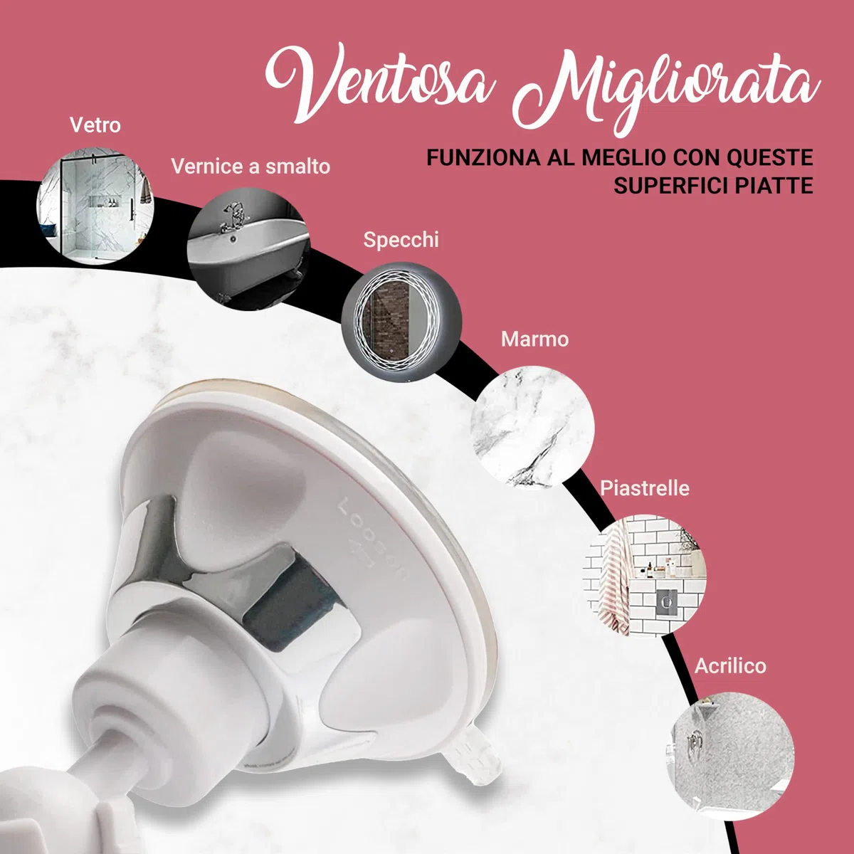 Mirrorvana Specchio ingranditore 10X per trucco con ventosa - specchio per ingrandimento portatile per truccarsi senza luce, magnifying makeup mirror - 16cm x 16cm (Quadrato)