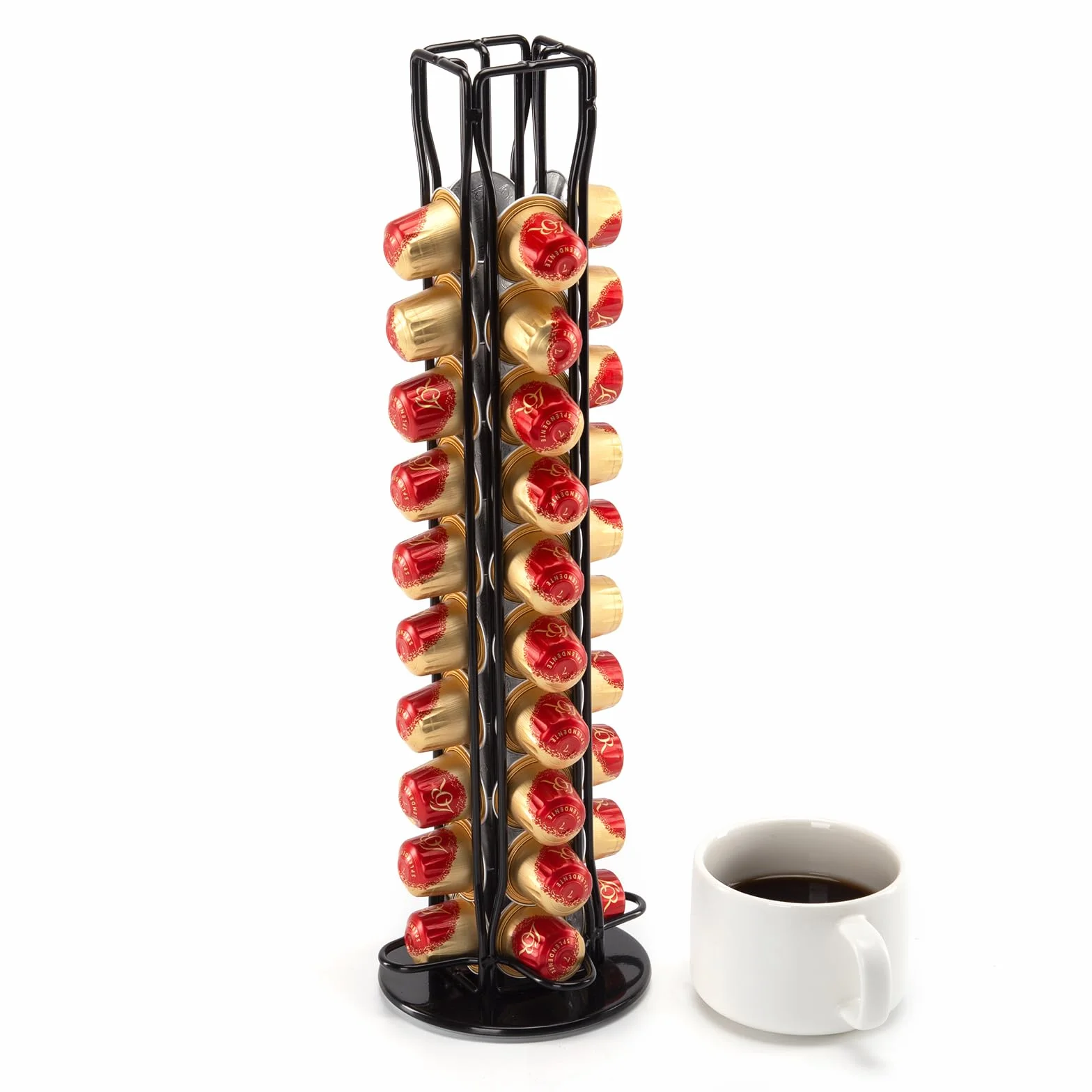 Porta Capsule per caffè,Porta Cialde per Nespreso Originalline Capsules Rotante,Supporti per Capsule Cialde,Portacapsule Verticale,Nero.