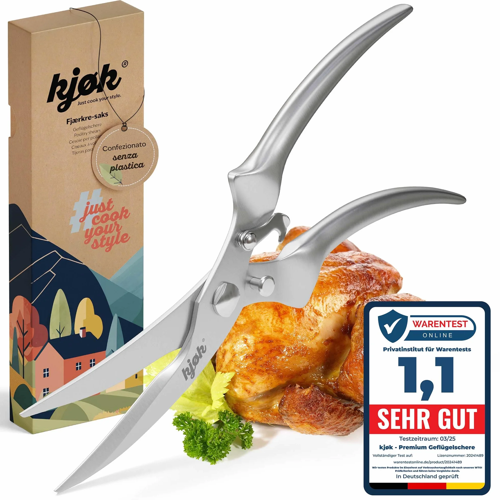 Forbice da Cucina in Acciaio Inox per Pollame - Premium Forbice Multiuso per Pollo, Oca, Anatra