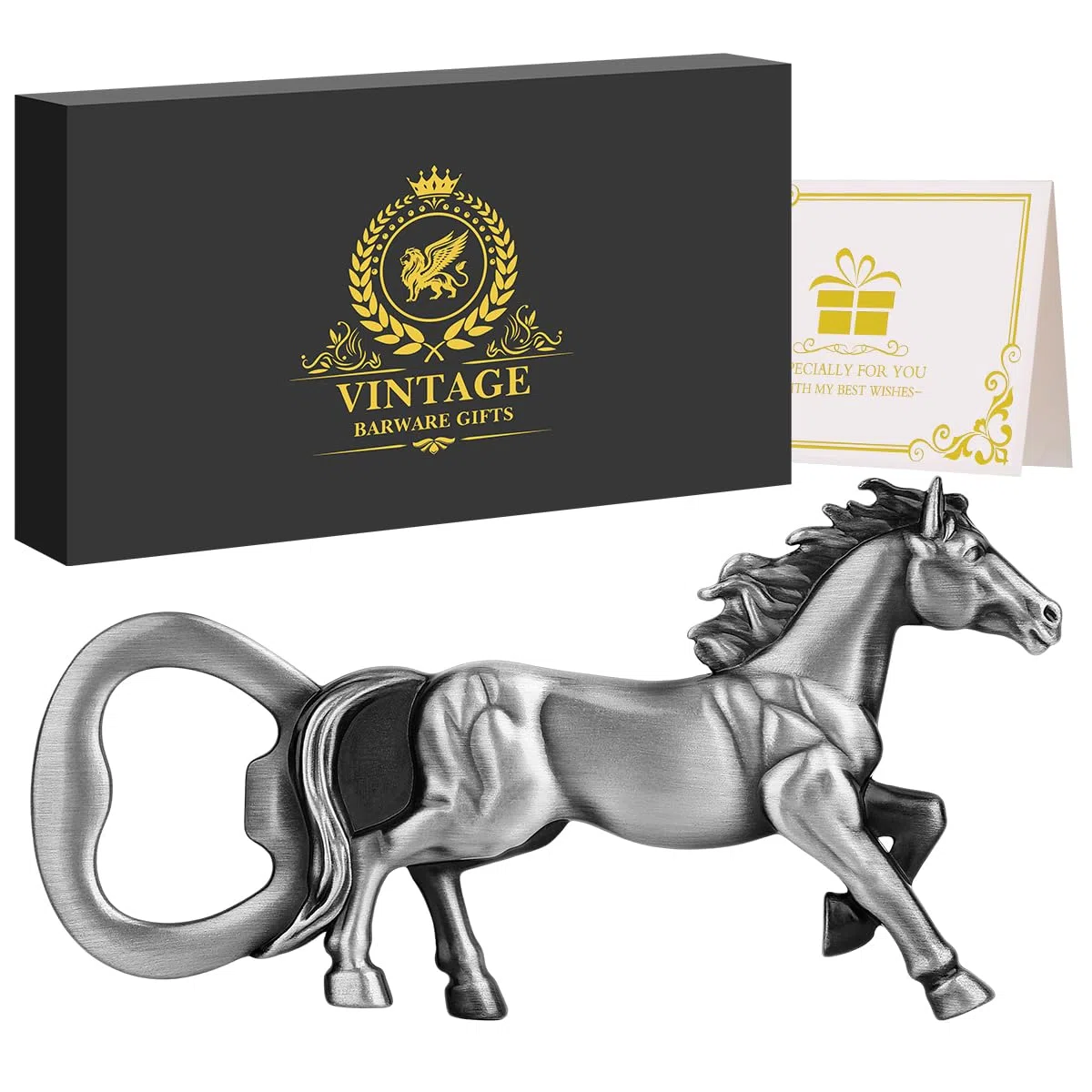 Regali personalizzati per gli amanti dei cavalli, apribottiglie, cavallo, birra, regali di Natale, regalo di compleanno per uomini e donne, accessori per cavalli, regalo, con confezione regalo