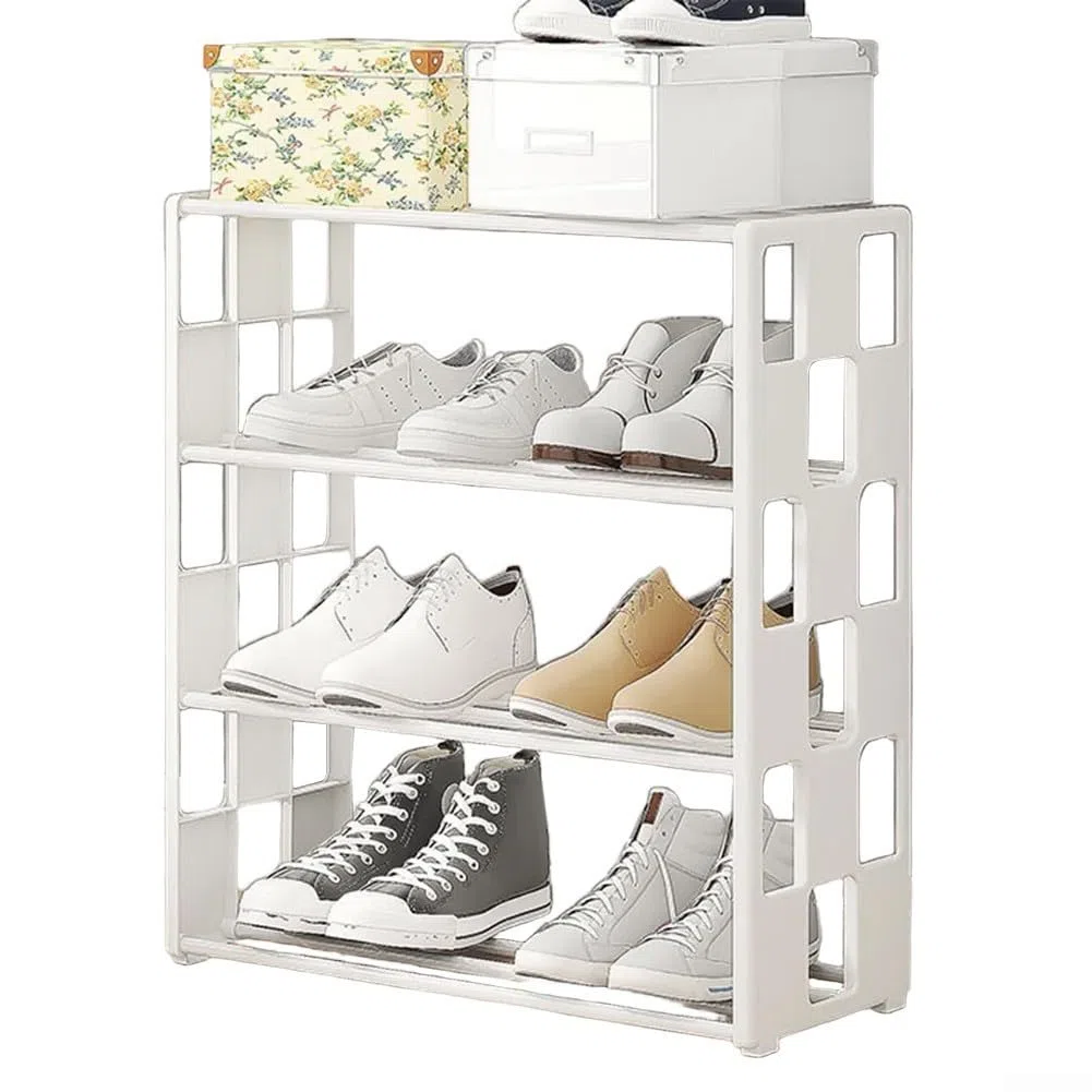 Elegante soluzione per riporre scarpe in metallo con layout a griglia, per organizzare scarpe di varie dimensioni e stili (rosa)