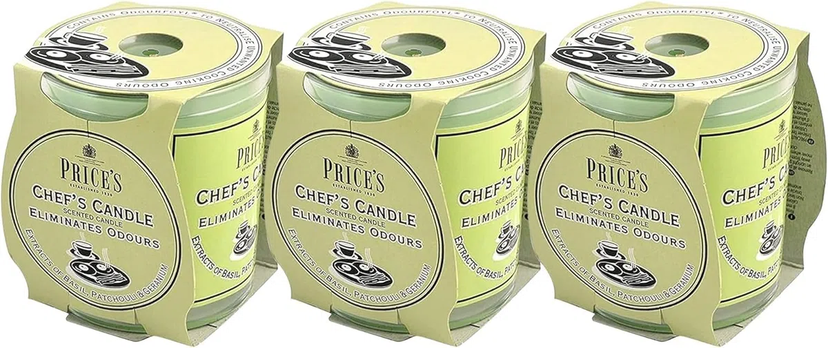 Price's Candles - Set di 3 candele in barattolo Chef’s Candles