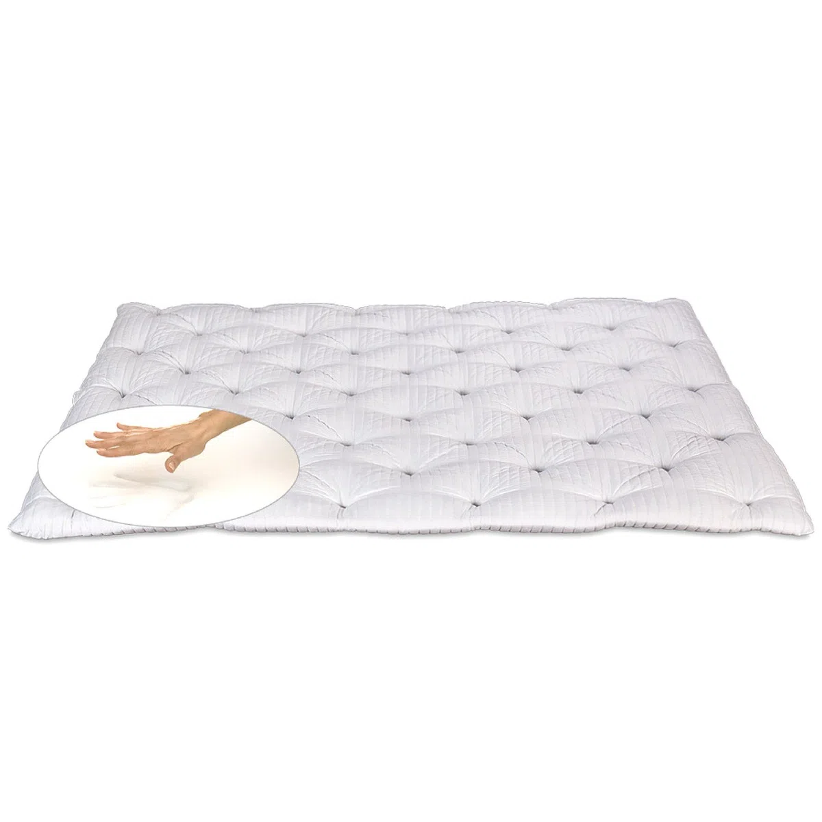 Evergreenweb - Correttore Materasso in Memory Foam MED Matrimoniale 160x200 Alto 7cm Topper Letto Coprimaterasso Imbottitura Fiocco 100% Effetto Piuma Morbido Futon Ortopedico Fodera Antiacaro, DREAME