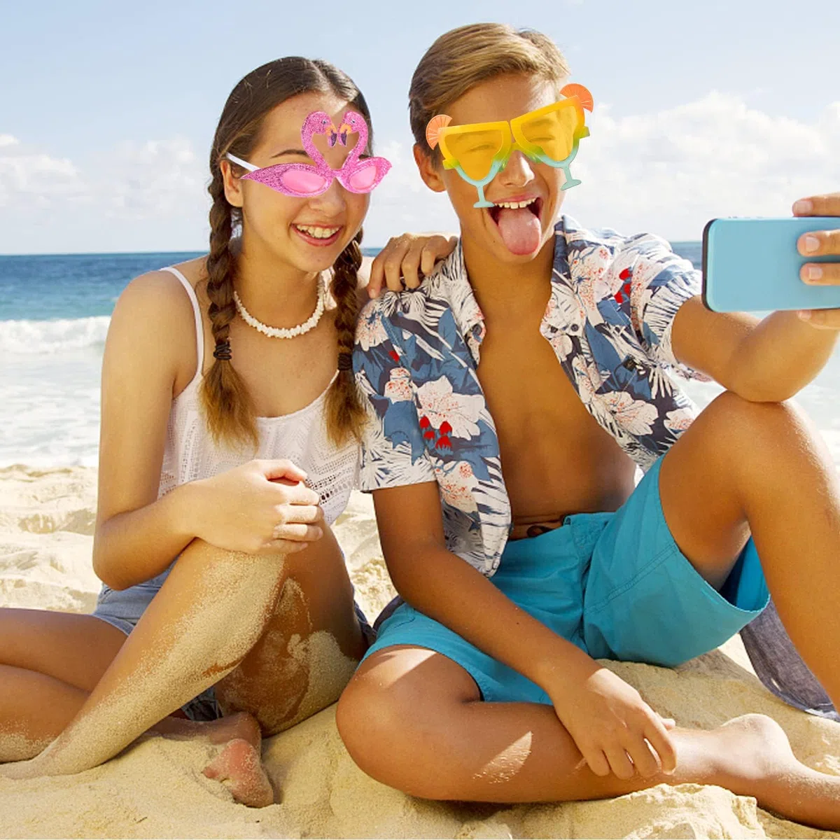 Occhiali da sole divertenti per feste, 9 paia di occhiali da sole per il tempo libero, occhiali hawaiani, accessori per feste, occhiali da festa per bambini, adolescenti e adulti