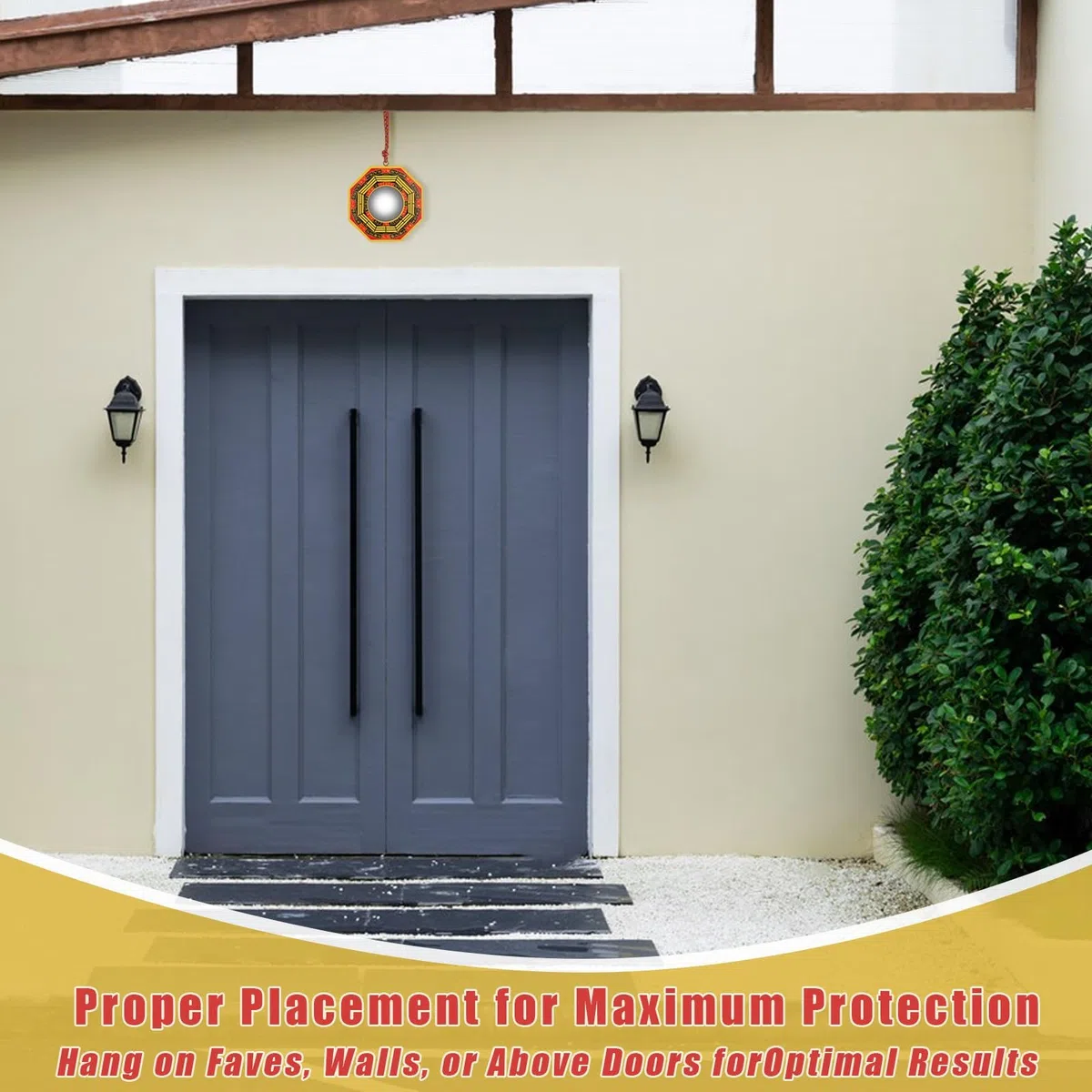 Set di 3 specchi tradizionali cinesi bagua, 10,2 cm, concavi e convessi, per Feng Shui, in legno autentico, specchi cinesi Feng Shui per divinazione, per casa, lavoro, protezione fortunata