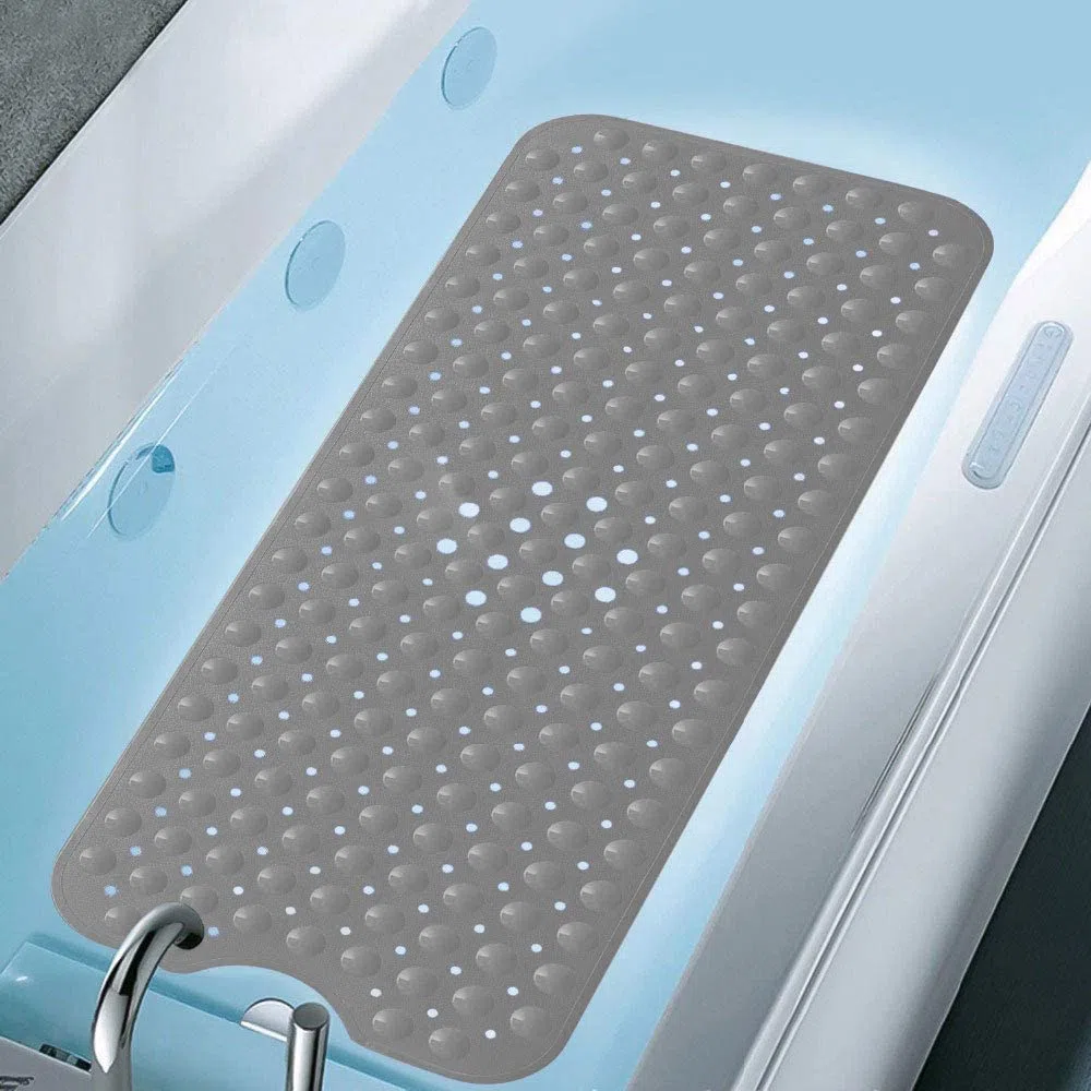 Tappetino Antiscivolo,Extra Lunghi per Tappetino da Bagno per Doccia, Tappetino per Vasca da Bagno Antiscivolo con 200 Ventose, Antibatterico, Drenaggio, Macchina Lavabile,100 x 40 cm