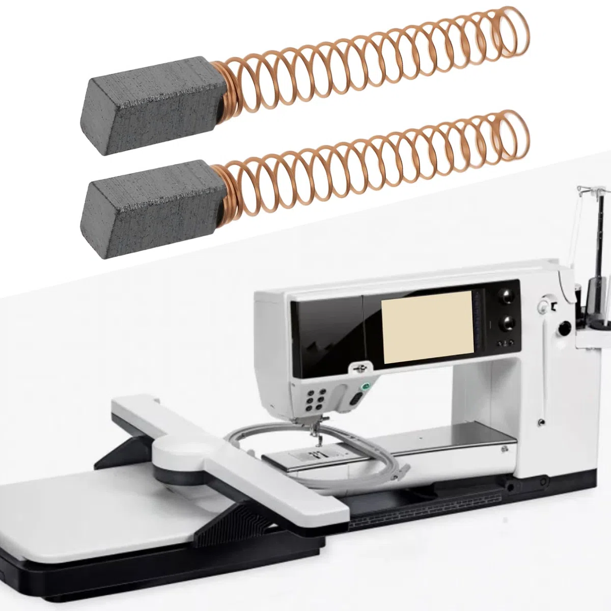 EMSea 2 Coppie Spazzole Carbone per Macchina da Cucire 4 x 10 x 5 mm Compatibile con Bernina Serie 730-830