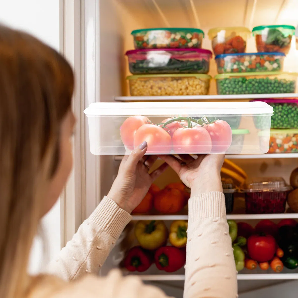 Zerodeko Scatola Di Organizzazione Del Frigorifero Per Noodle 12 Pollici Con Chiusura Ermetica Contenitore Per Alimenti Plastica Trasparente Per Cucina E Conservazione Cibi