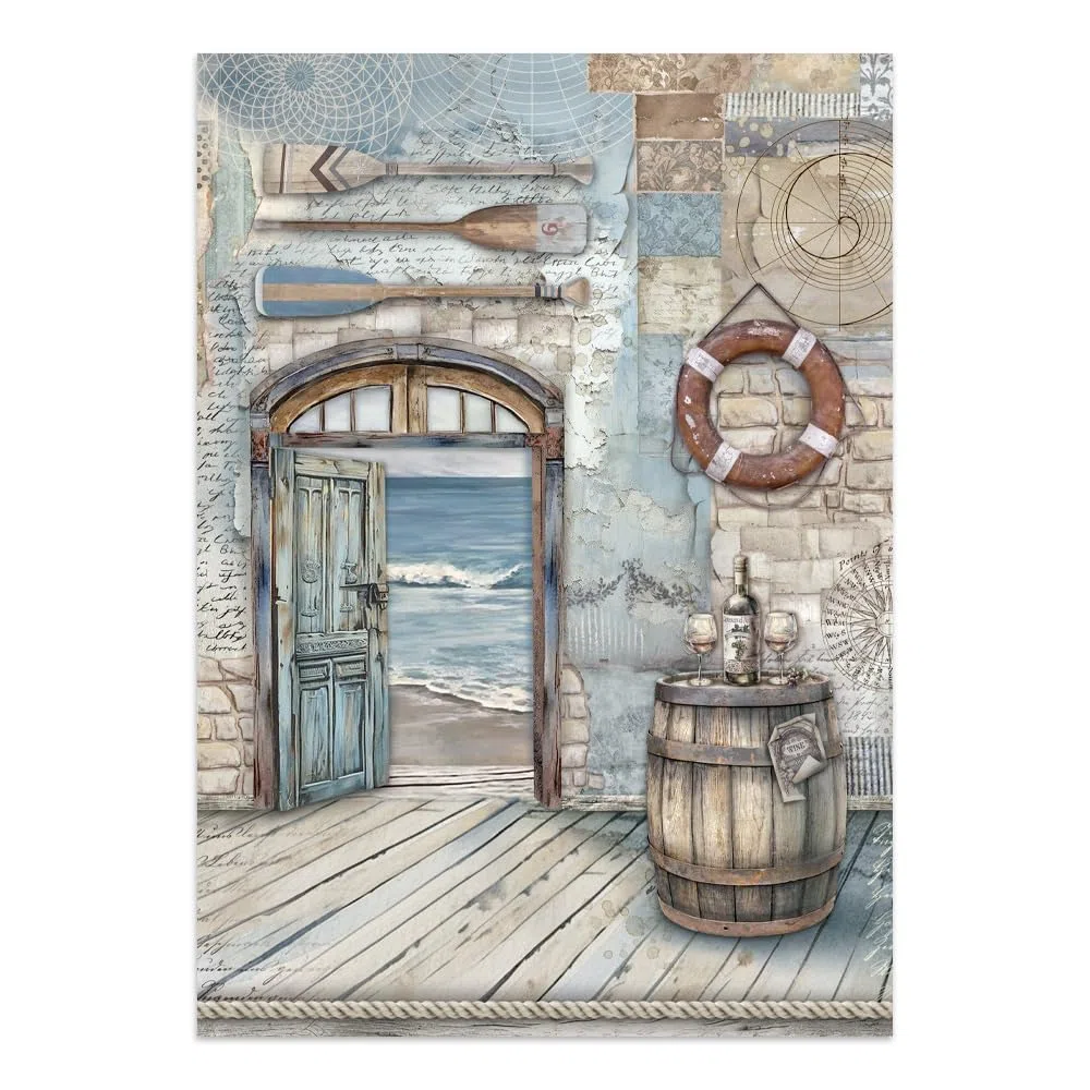 Stamperia - Junk Journal Stickers, Cut-Outs, and Backgrounds for Scrapbooks, Albums, Card Making, Bullet Journalling and More, Perfect for Hobbies, Crafts, and Gifting (Silent Sea)