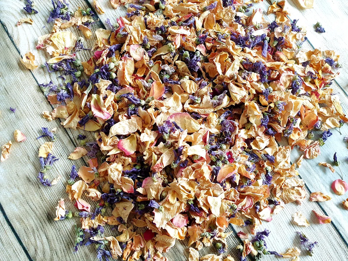 Coriandoli biodegradabili, confezione da 1 litro per 10/12 ospiti, coriandoli nuziali, petali di fiori secchi Petali veri da lanciare