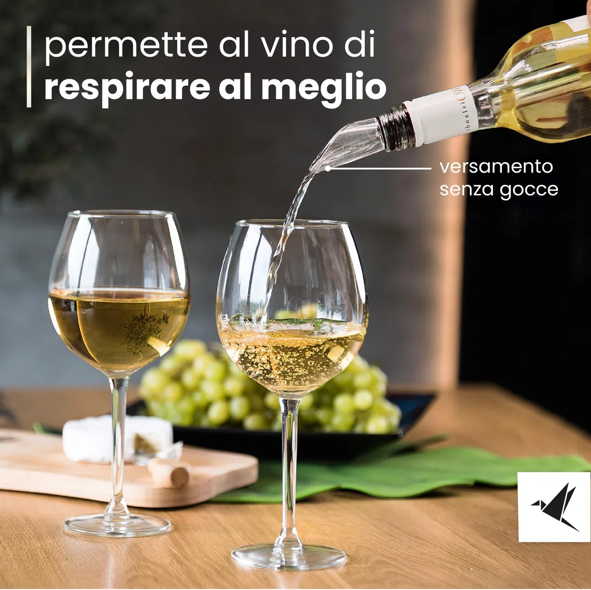Beyond Refrigeratore per Vino in Acciaio Inox con Versatore – Refrigerante per Vino, Accessorio e Regalo per Amanti del Vino Uomo Donna | Set Refrigerante per Vino Bianco e Rosso (Set Regalo)