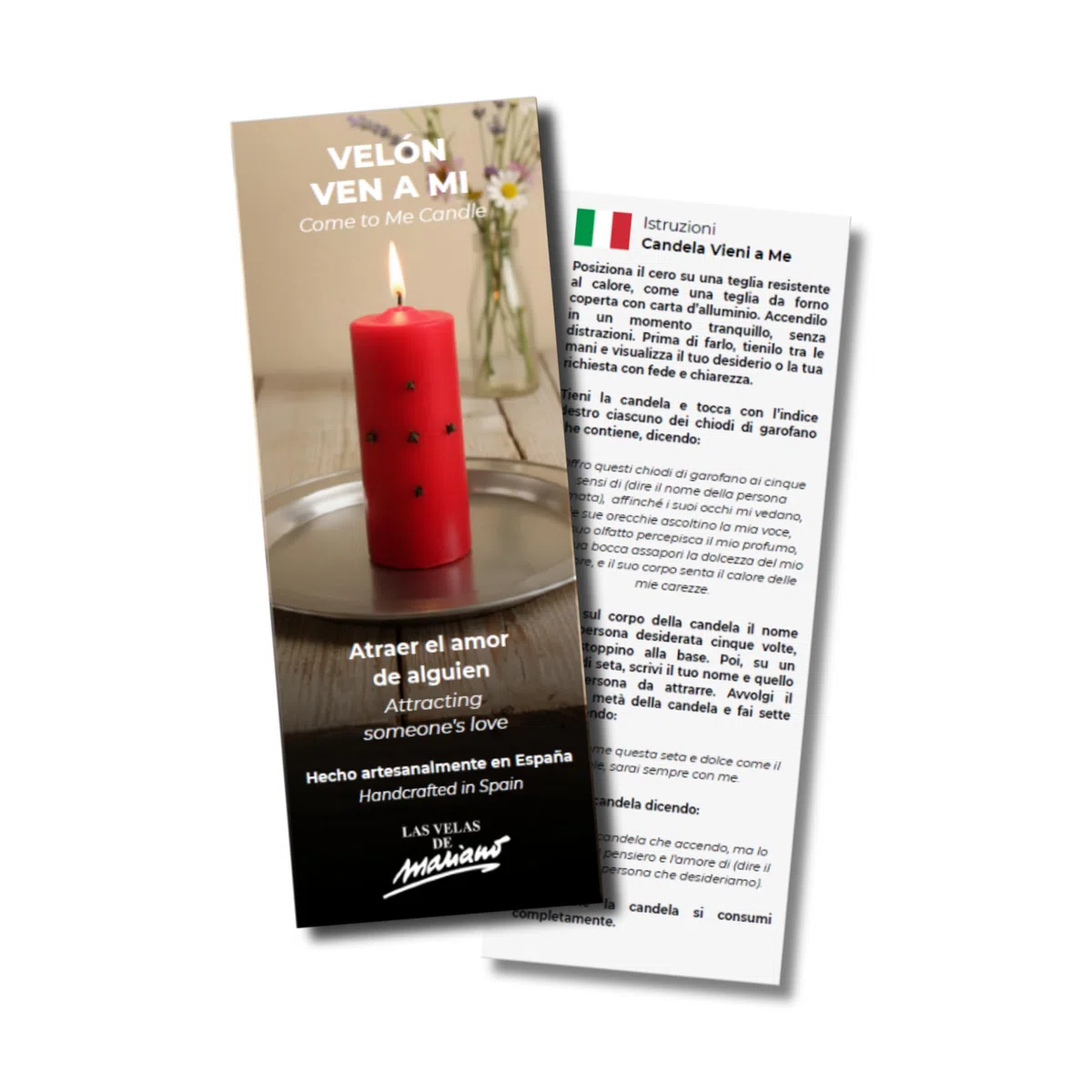 Velone preparato Vieni da Me – Rituale per Attirare l'Amore di Qualcuno | Candela Esoterica per Rafforzare le Relazioni | Fatto a Mano con Erbe | Include Istruzioni e Preghiera
